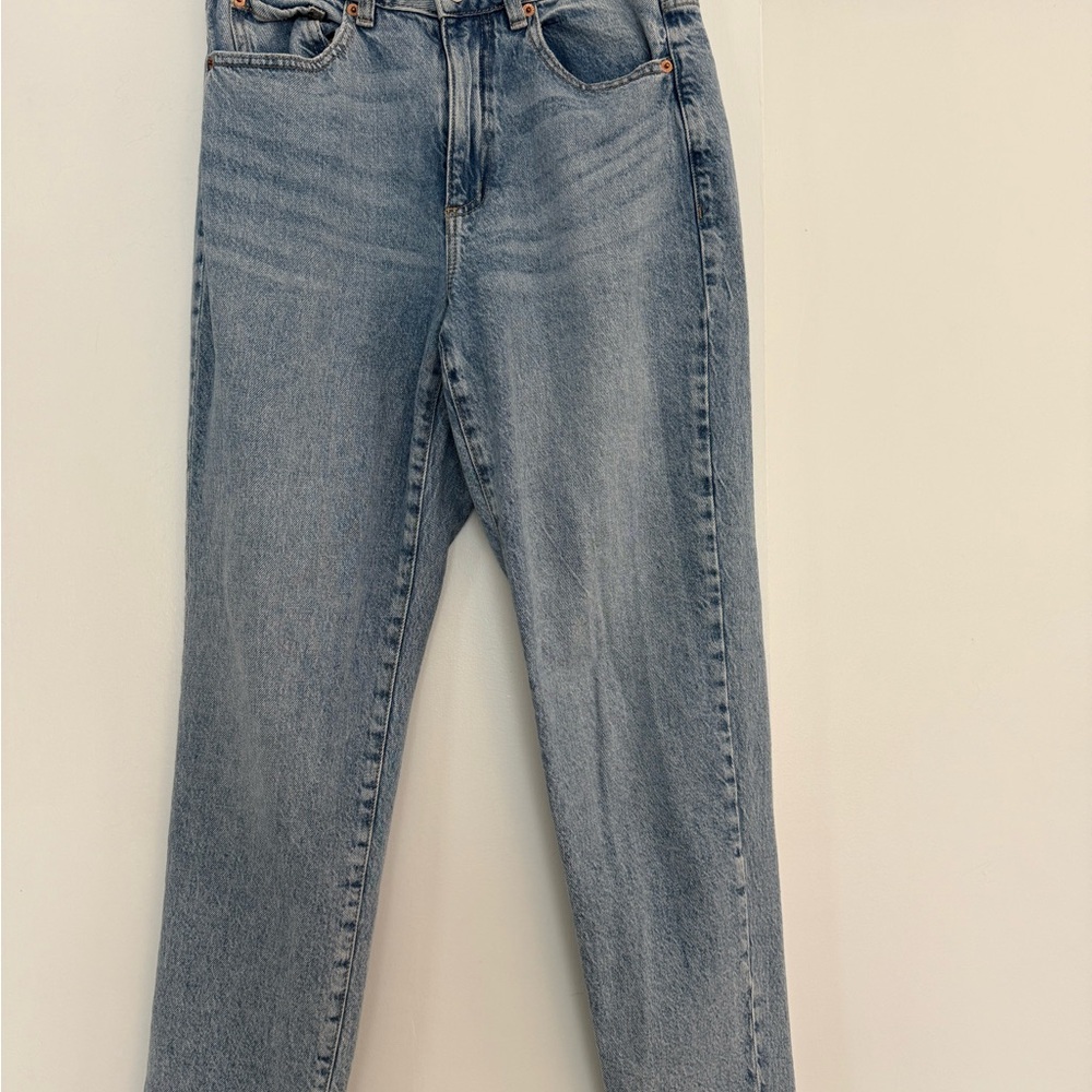 Garage Denim women's size 05/27 mom straight leg raw hem high rise jeans